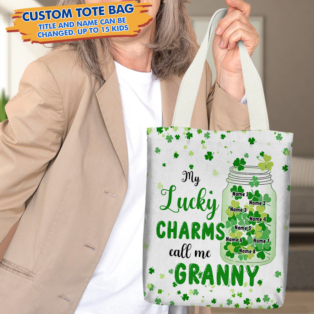 Personalized Mom Grandma Patrick's Day Blessings Tote Bag , Gift For Irish Mom JonxiFon