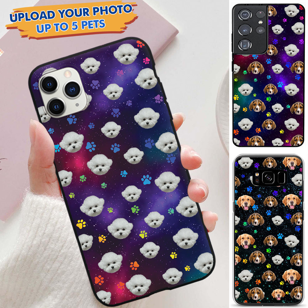 Custom Pet Photo Neon Color Silicone Phone Case, Gift For Dog Cat Lovers AA