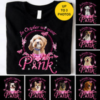 Thumbnail for In October We Wear Pink Dog Photo T-Shirt/ Hoodie, Dog Lovers Gift CustomCat-Dung-Yen