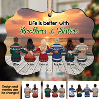 Thumbnail for Personalized Family Members Brother Sister MDF Ornament CHI-YEN