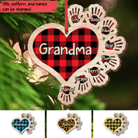 Thumbnail for Gift For Grandma Hands Christmas Wood Ornament, Customized Holiday Ornament CHI-YEN