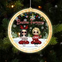 Thumbnail for Personalized Friend Bestie Forever Led Acrylic Ornament, Christmas Gift For BFF