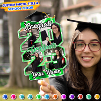 Thumbnail for Custom Proud Family Of A Graduate 2023 Photo Graduation Face Fans With Wooden Handle, Gift For Graduation Party