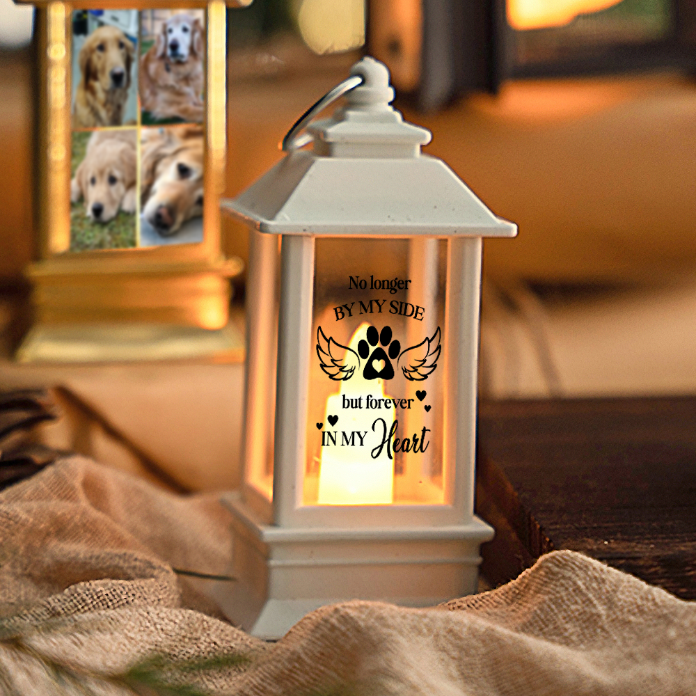 Custom Keep The Light On Dog Cat Photo Memorial Lantern, Sympathy Gift YHN-YEN