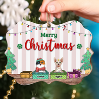 Thumbnail for Custom Happy Pawlidays Dog Cat Printed Wood Ornament, Christmas Gift