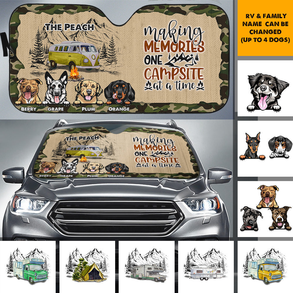 Making Memories One Campsite At A Time Dog Car Sunshade JonxiFon