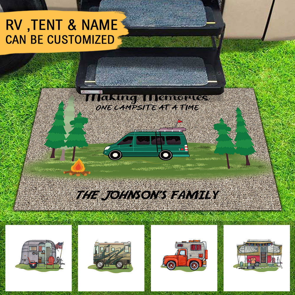 Making Memories One Campsite At a Time, RVs Doormat Gift For Campers - Jonxifon