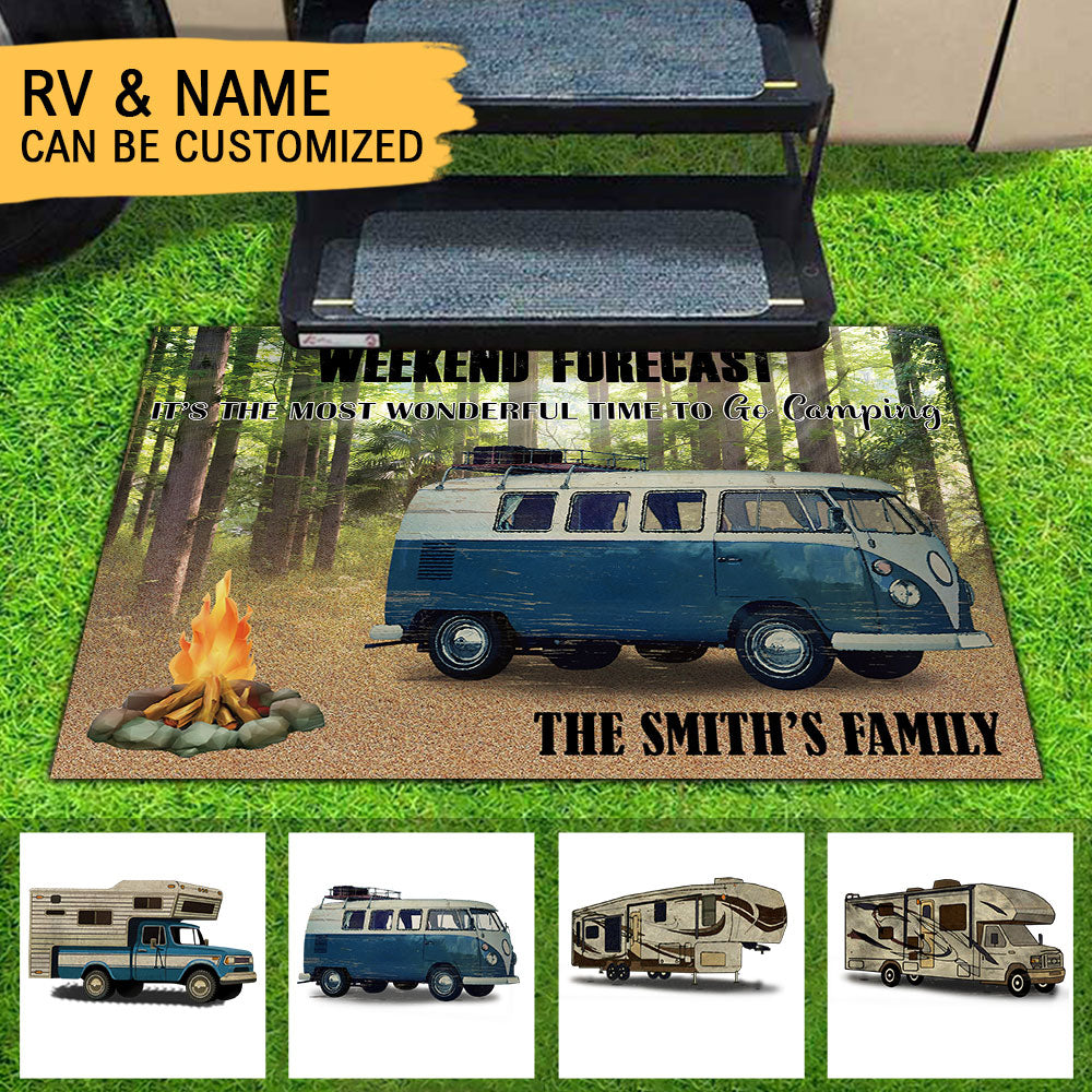 Weekend Forecast It's The Most Wonderful Time To Go Camping-Personalized Doormat - Jonxifon