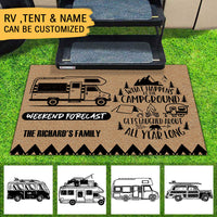 Thumbnail for Weekend Forecast, What Happens At The Campground - Camping Doormat - Jonxifon