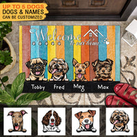 Thumbnail for Welcome To Our Home - Personalized Cat Copper Color Doormat - Jonxifon