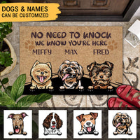 Thumbnail for No Need to Knock We Know You're Here Funny, Personalized Dog Doormat - Jonxifon