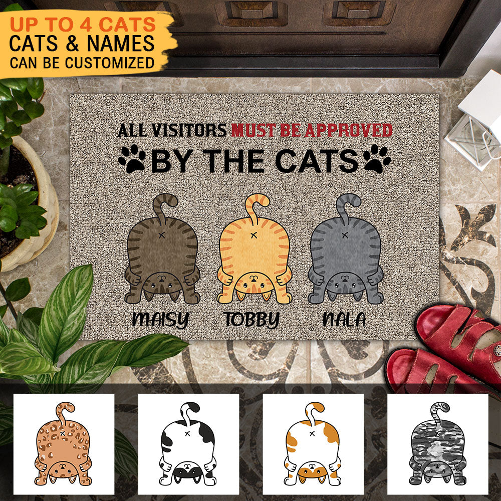 All Visitors Must Be Approved By Cats - Funny Doormat For Cat Lovers - Jonxifon