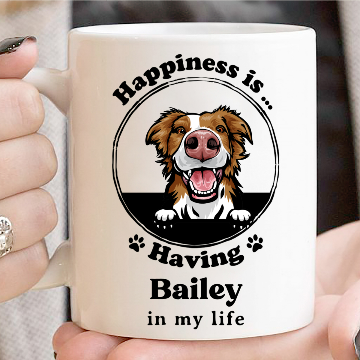 Happiness Is Having You In My Life, Pets Mug, Gifts For Dog & Cat Lovers - Jonxifon