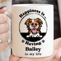 Thumbnail for Happiness Is Having You In My Life, Pets Mug, Gifts For Dog & Cat Lovers - Jonxifon