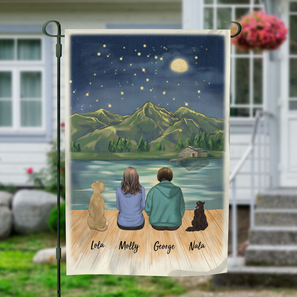 Personalized Family Flag Gifts For The Whole Family - Beach & Wooden Dock - Jonxifon