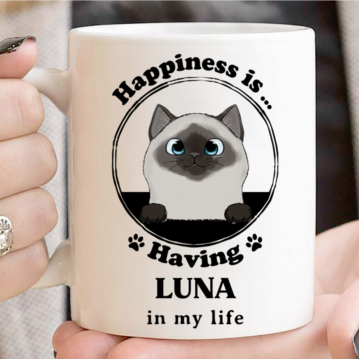 Happiness Is Having You In My Life, Pets Mug, Gifts For Dog & Cat Lovers - Jonxifon