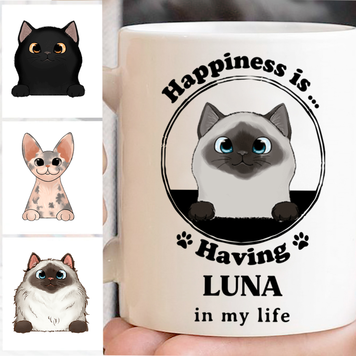 Happiness Is Having You In My Life, Pets Mug, Gifts For Dog & Cat Lovers - Jonxifon