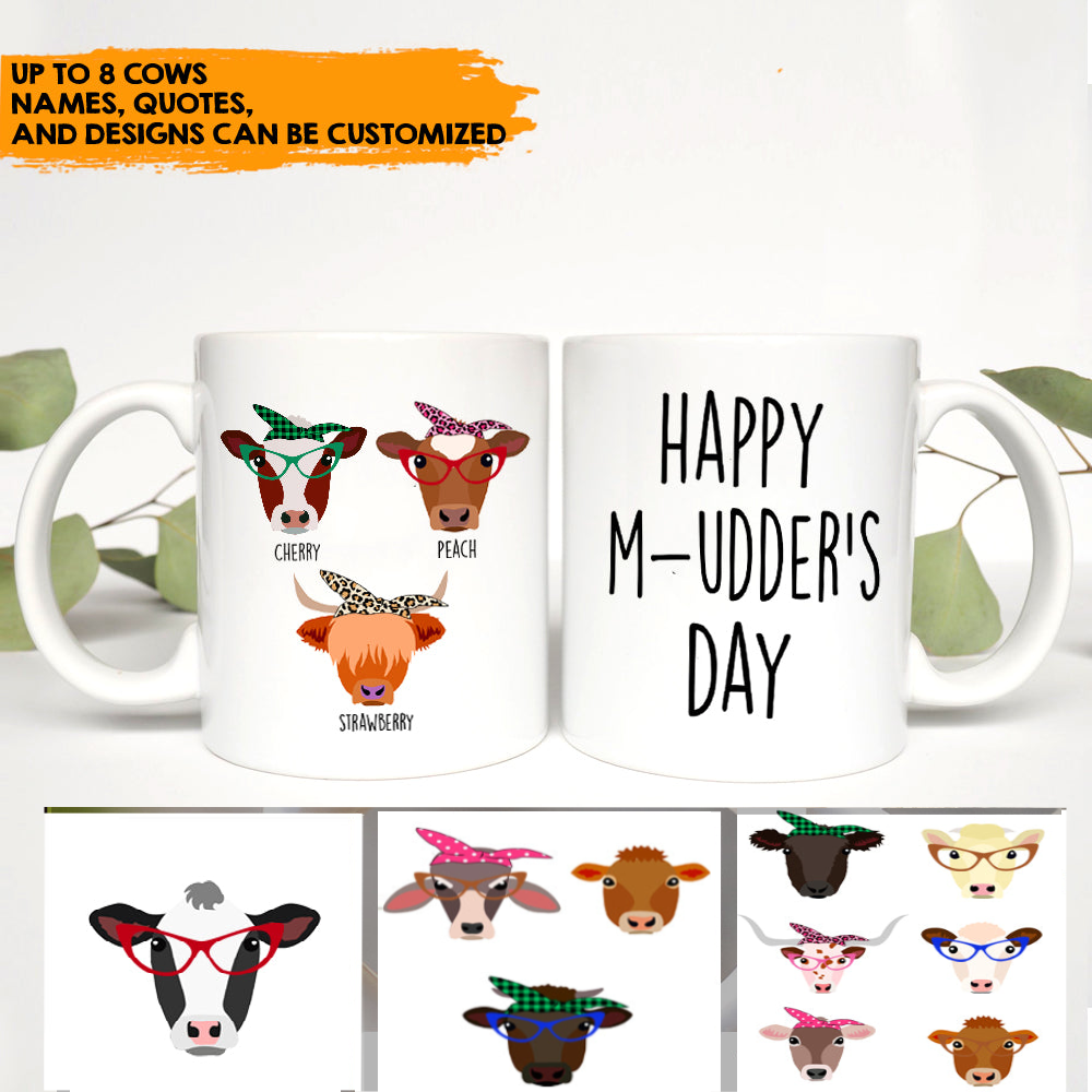 Happy Mother's Day For Cow Mom - Personalized Funny Mug - Jonxifon