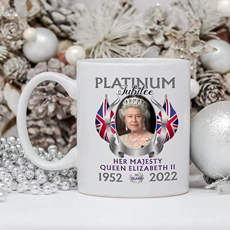 Queen Elizabeth II Platinum Jubilee Coffee Mug Commemorating 70 Years