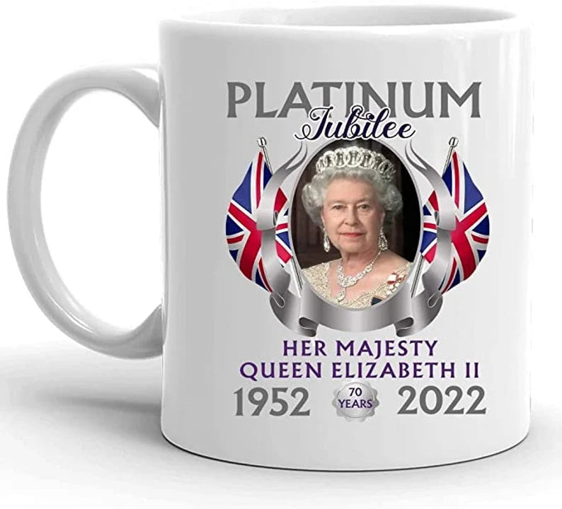 Queen Elizabeth II Platinum Jubilee Coffee Mug Commemorating 70 Years