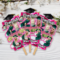 Thumbnail for Custom Proud Family Of A Graduate 2023 Photo Graduation Face Fans With Wooden Handle, Gift For Graduation Party