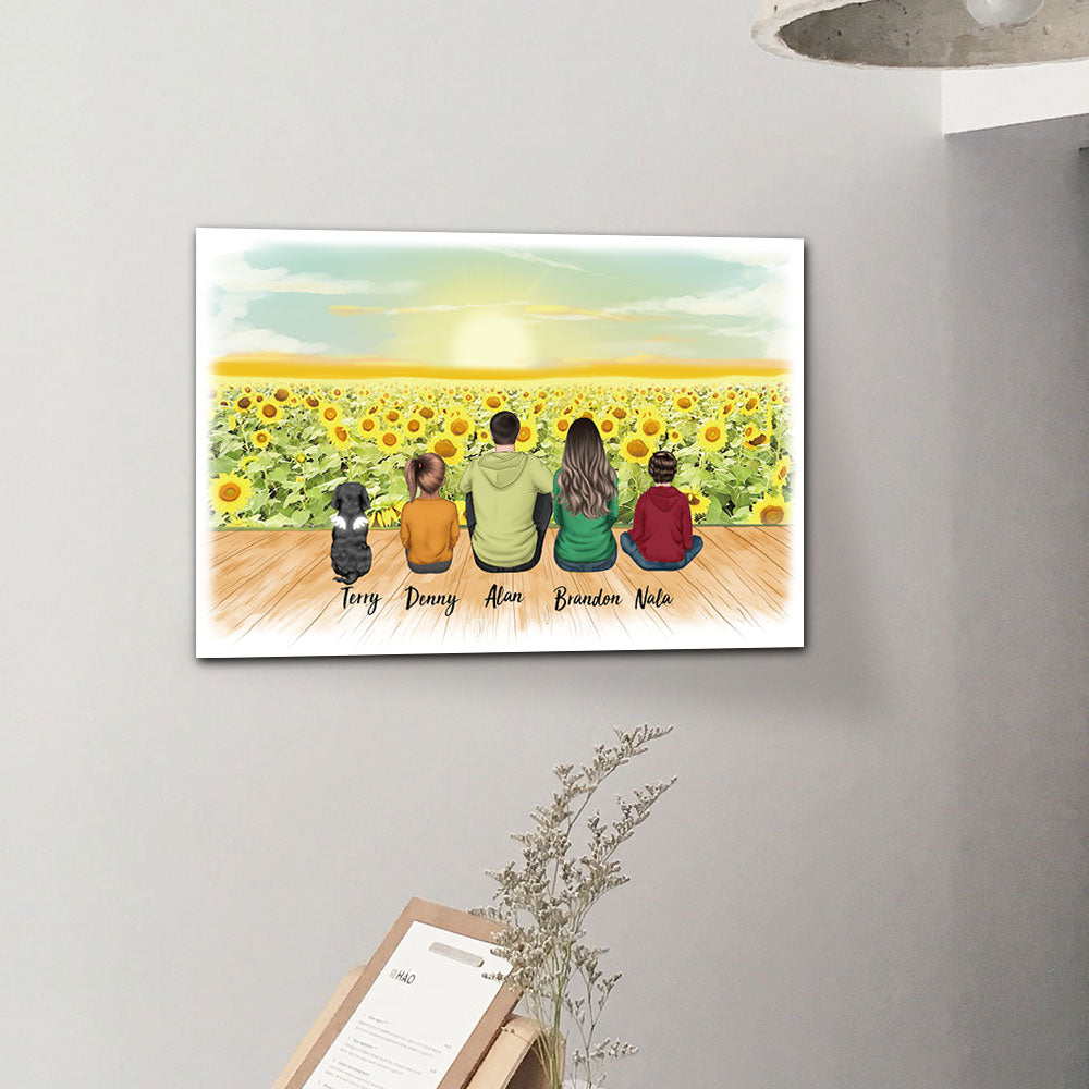 Family Canvas Print Gifts For The Whole Family - Beach & Wooden Dock - Jonxifon