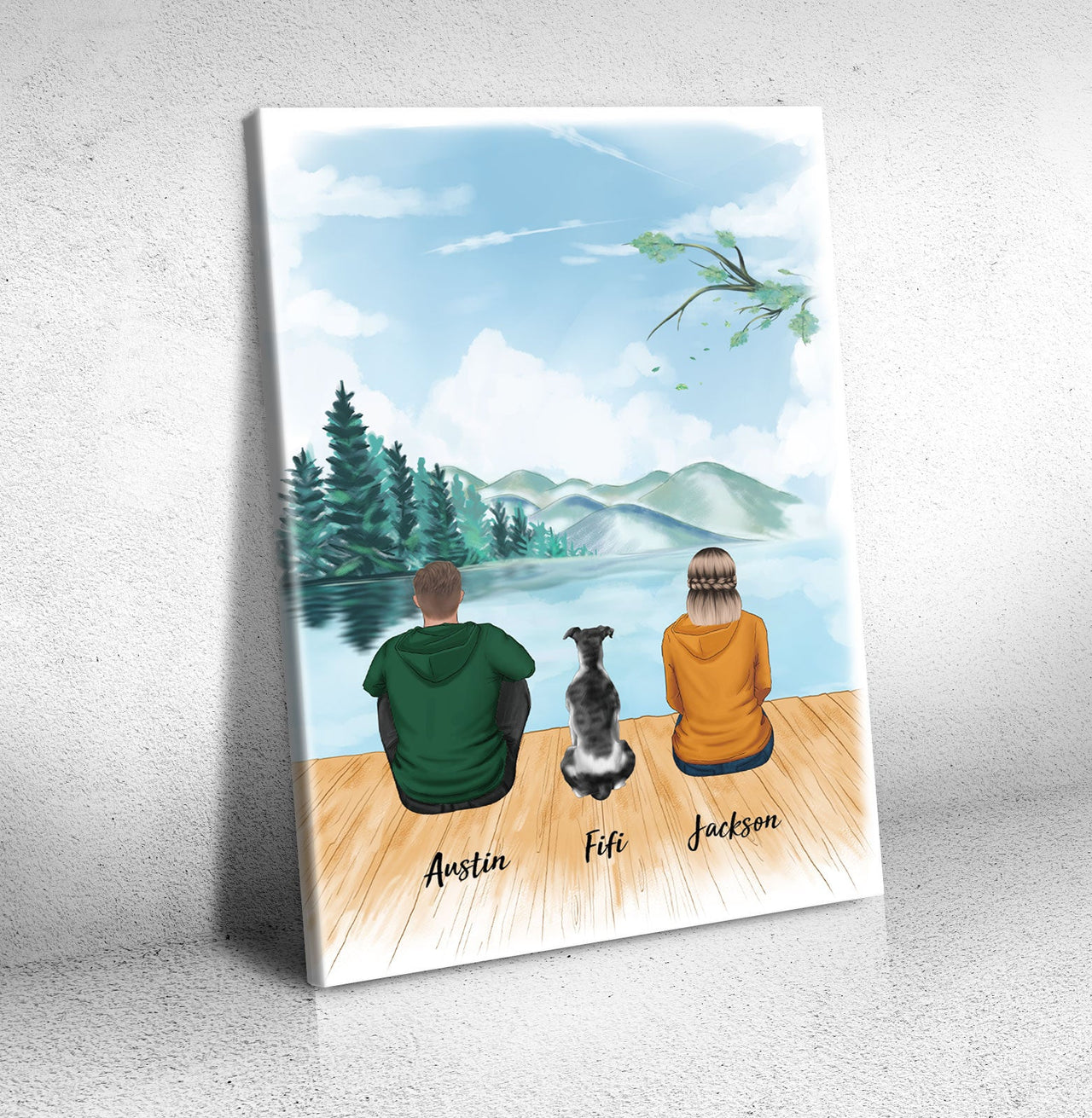 Family Canvas Print Gifts For The Whole Family - Beach & Wooden Dock - Jonxifon