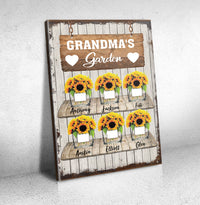 Thumbnail for Grandma's Sunflower Garden Gifts, Personalized Canvas Wall Art - Jonxifon