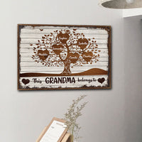 Thumbnail for This Grandma Belongs To Personalized Canvas Wall Art - Jonxifon