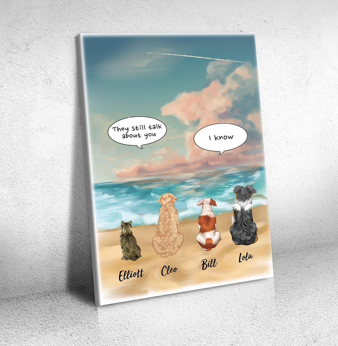 They Still Talk About You Conversation - Canvas Print, Fluffy Dog & Cat Memorial Gifts - Jonxifon