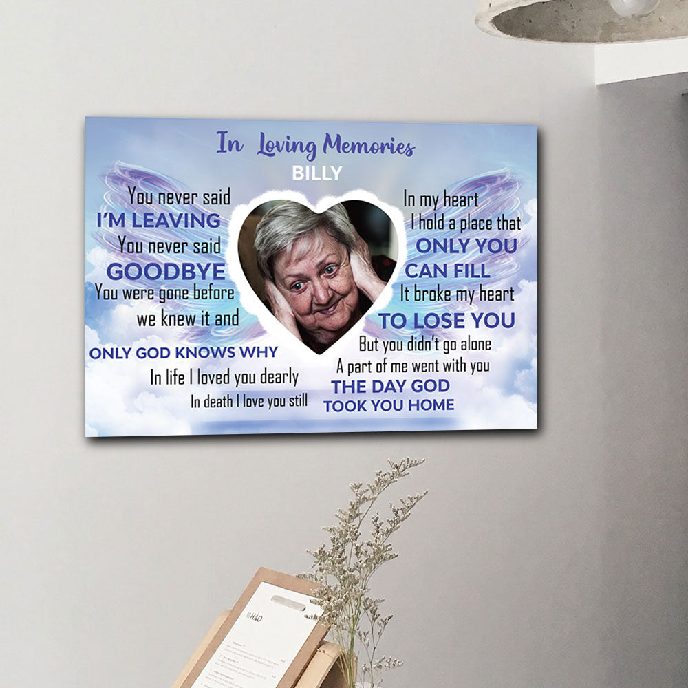 In Loving Memories Gift, Memorial Personalized Canvas Wall Art - Jonxifon