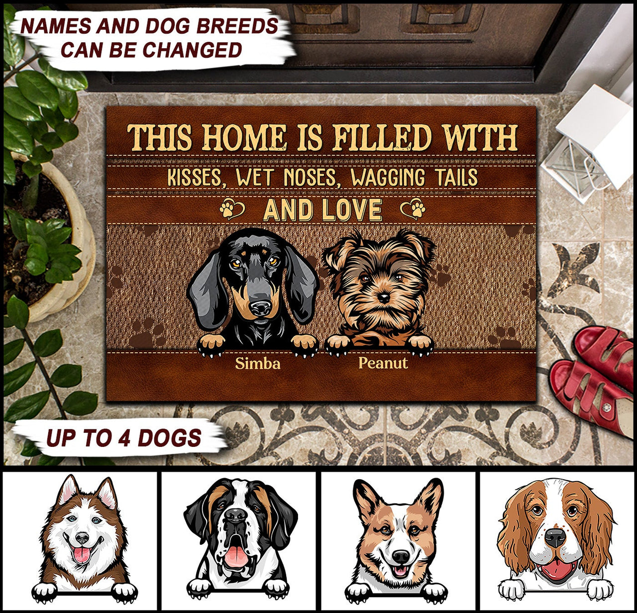 This Home Is Filled With Dog - Personalized Family Doormat - Jonxifon