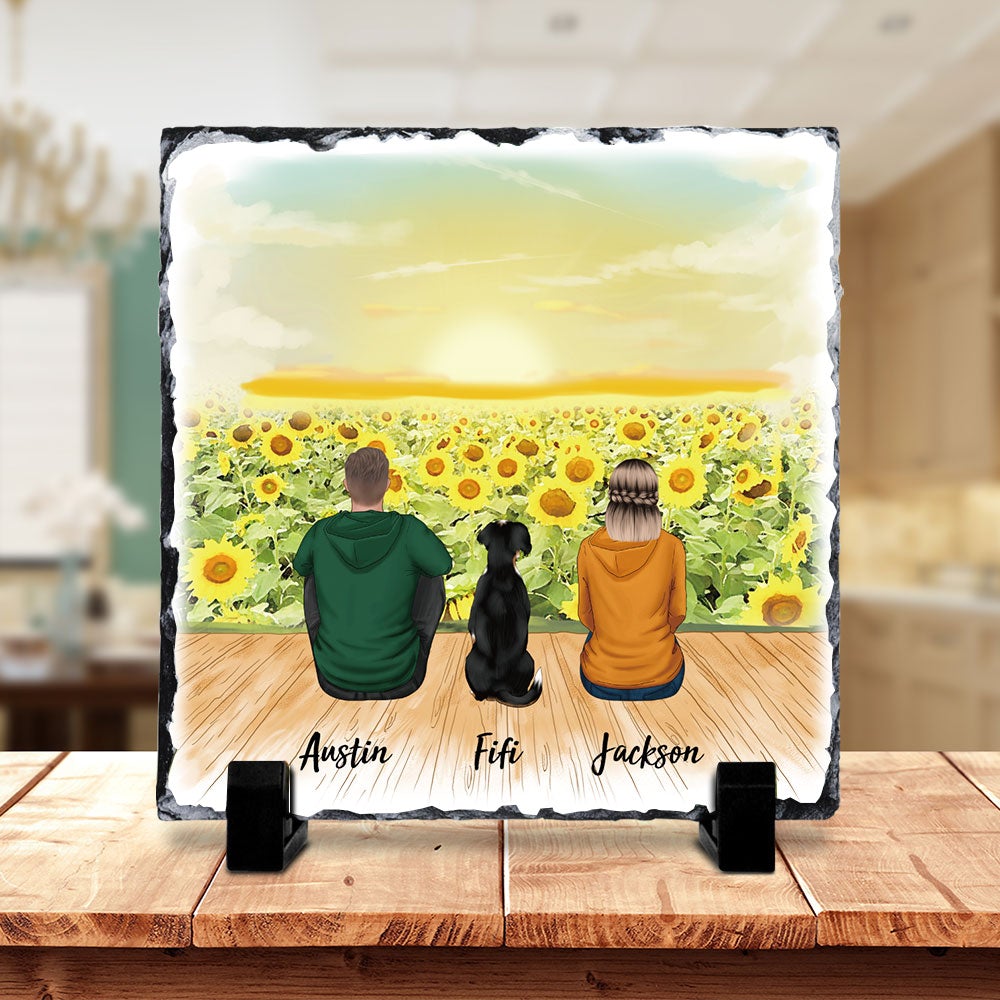 Personalized Family Slate Photo - Beach & Wooden Dock - Jonxifon