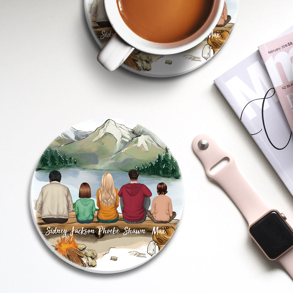 Family Circle Stone Coasters Gifts For The Whole Family - Hiking - Jonxifon