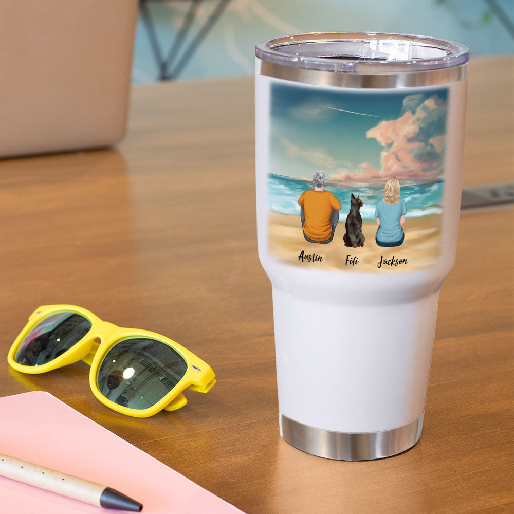 Beach & Wooden Dock 30oz Tumbler, Family Gift - Jonxifon