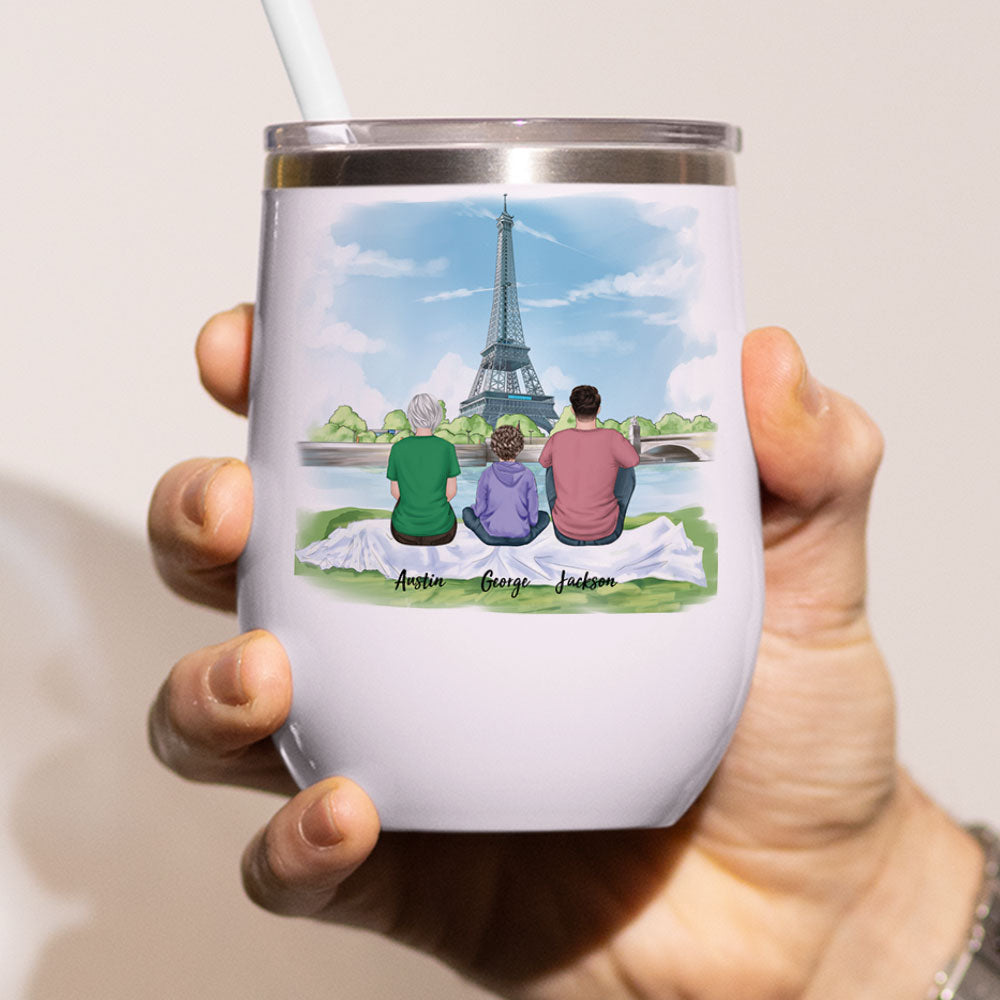 Statue Of Liberty & Eiffel Tower 12oz Tumbler - Family Gift - Jonxifon