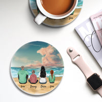 Thumbnail for Family Circle Stone Coasters Gifts For The Whole Family - Beach & Wooden Dock - Jonxifon