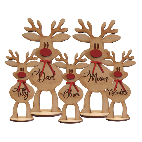 Personalised Freestanding Reindeer, Family Christmas Decoration, Desk Decoration, Christmas Gift For Family DUNG-DIEP