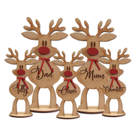 Thumbnail for Personalised Freestanding Reindeer, Family Christmas Decoration, Desk Decoration, Christmas Gift For Family DUNG-DIEP