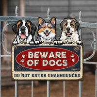 Thumbnail for Personalized Metal Sign - Gift For Dog Lovers - Beware Of Dog Sign