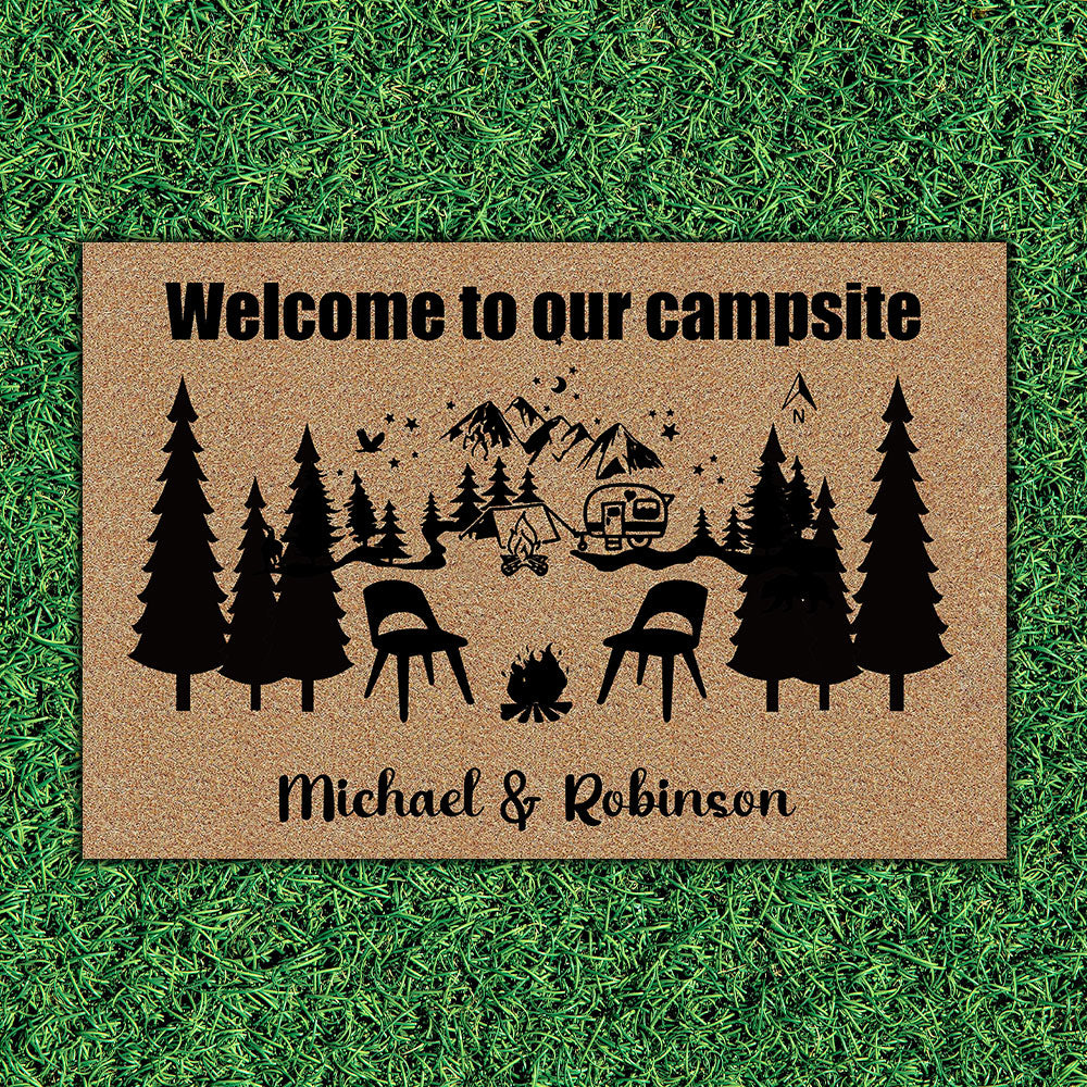 Welcome to our Campsite Personalized Doormat - Jonxifon