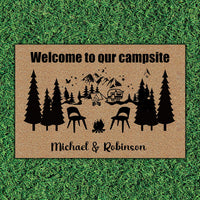 Thumbnail for Welcome to our Campsite Personalized Doormat - Jonxifon