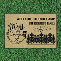 Thumbnail for Welcome To Our Camp, The Best Day Are Spent – Camping Welcome Doormat - Jonxifon