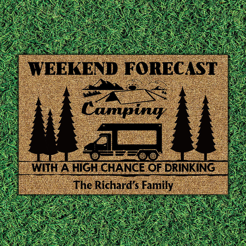 Forecast Camping with A High Chance of Drinking, Camping Doormat - Jonxifon