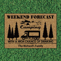 Thumbnail for Forecast Camping with A High Chance of Drinking, Camping Doormat - Jonxifon