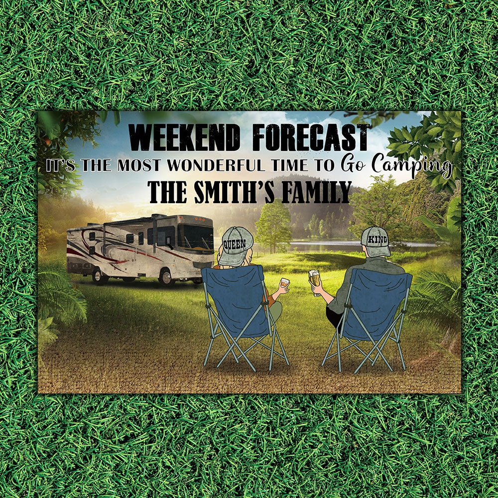 Weekend Forecast It's The Most Wonderful Time To Go Camping -Personalized RVs Doormat - Jonxifon