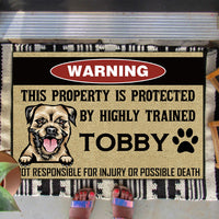 Thumbnail for This Property Is Protected By Highly Trained Dog - Funny Dog Doormat - Jonxifon