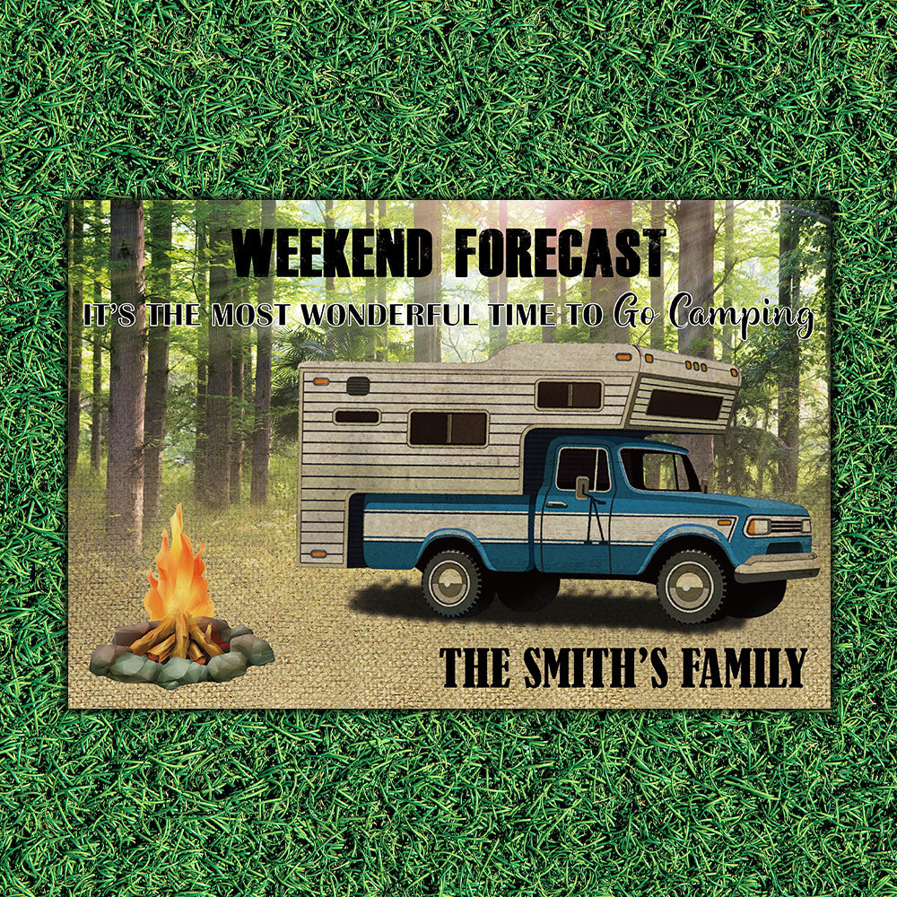 Weekend Forecast It's The Most Wonderful Time To Go Camping-Personalized Doormat - Jonxifon