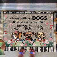 Thumbnail for A House Without A Dog Is Like A Garden Without Flowers - Doormat For Dog Lover - Jonxifon