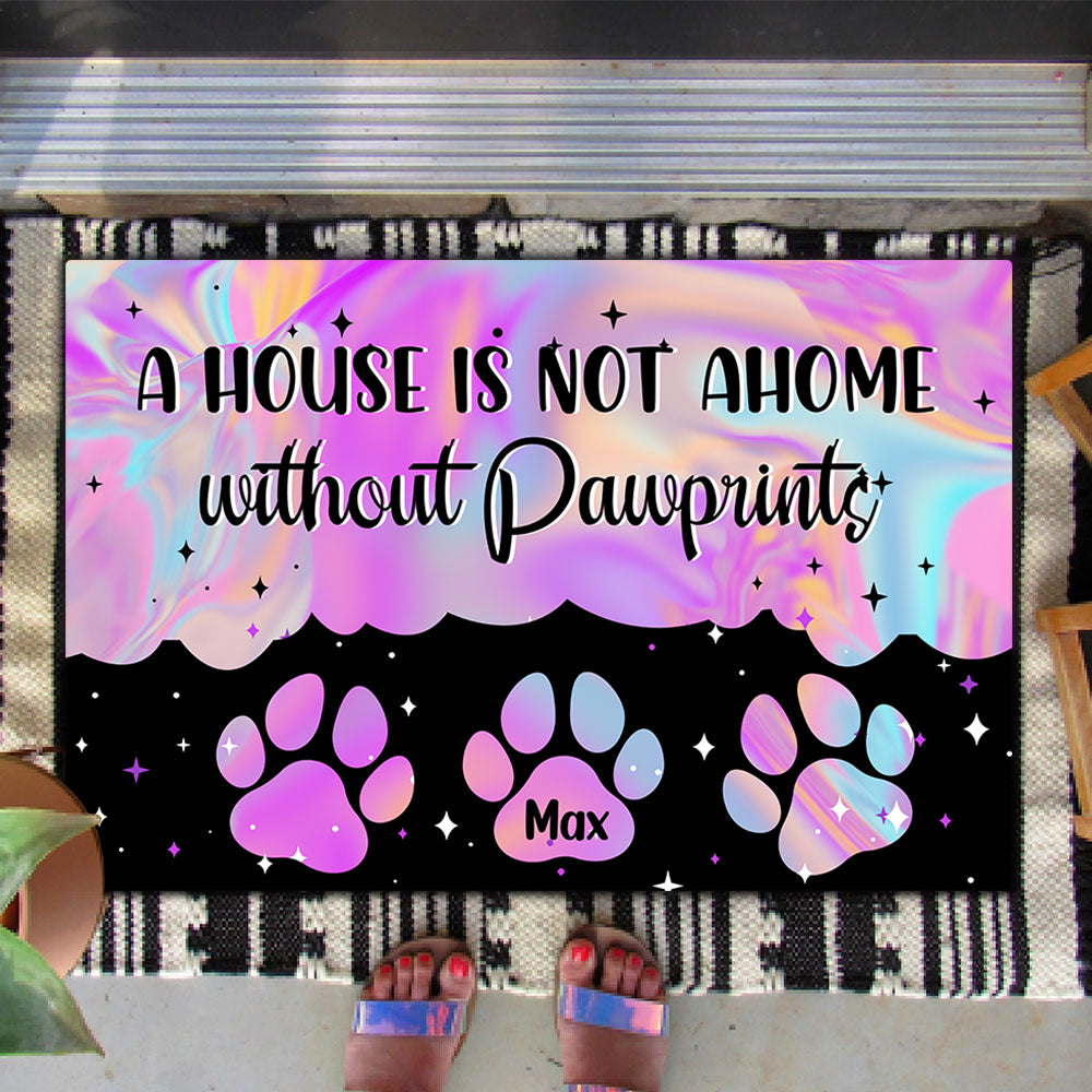 Hologram Pawprints Pets Personalized Doormat - Jonxifon